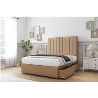 Comfort Beds Tokyo Dumfries Divan Base 2 Drawers - 26 Headboard in Light Brown | Size: Super King
