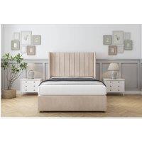 Comfort Beds Palermo Naples Divan Base No Drawers - 54 Wingback in Light Sand | Size: King