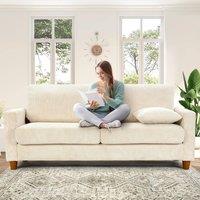 Dprodo 178CM Corduroy Seater Sofa with Extra Deep Seats in Beige | Size: 1 Pack