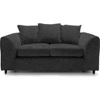 Furnishings For Less UK Monaco Chenille Fabric 2 Seater Sofa Scatter Back Curved Arm in Black