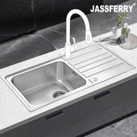 JASSFERRY Kitchen Sink Stainless Steel Reversible Drainer in Silver