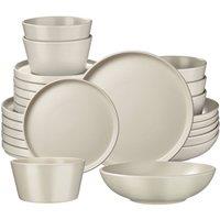 tectake Dinnerware Set Una 24 Pc - Taupe