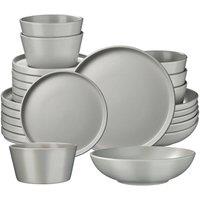 tectake Dinnerware Set Una 24 Pc - Grey