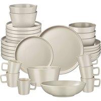 tectake Dinnerware Set Una 30 Pc - Taupe