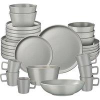 tectake Dinnerware Set Una 30 Pc - Grey