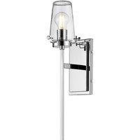 Netlighting Alton 1 Light Wall Light Chrome IP44 E27 in Grey