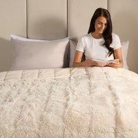 OHS Fluffy Fleece Sensory Sleep Therapy Weighted Blanket 150 x 200 cm 8kg in Cream | Size: 125 cm x 180 cm