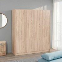 Seconique Malvern 4 Door Wardrobe - Sonoma Oak in Light Oak
