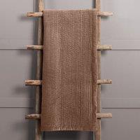 Voyage Maison Haze 100% Cotton Velvet Quilted Throw in Coral | Size: 140 cm x 200 cm