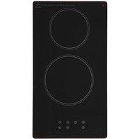 SIA Black 30cm 2 Burner Domino Ceramic Electric Hob With Touch Control - CERH31BL