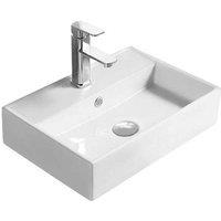 Balterley Rectangular Bathroom Countertop Basin, Crisp Square, White, 500 mm in White