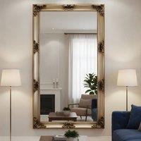 HOME LUXE INTERIOR Juliette Antique Silver Ornate Full Length Mirror 180x90cm | Size: 180x90 cm
