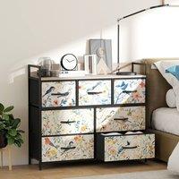 HOMCOM Chest of Drawers, Fabric Dresser with Open Shelf | Size: Large