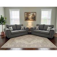 Furniture 786 Wilcot Lisbon Fabric 3+ 2 seater Sofa Set in Light Grey