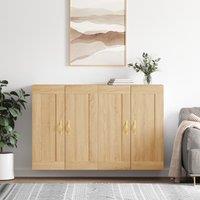 Berkfield Home Wall Mounted Cabinets 2 pcs Sonoma Oak Engineered Wood in Brown