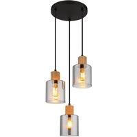 Netlighting Aleidis Cluster Pendant Matt Black Smoke Glass Shade 3x E27
