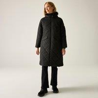 Regatta Women's Freyla Hooded Water-Repellent Insulating Padded Jacket in Jet Black | Size: 16