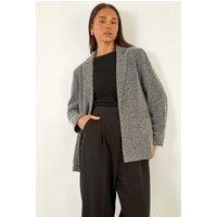 Roman Women's Petite Herringbone Pocket Blazer in Grey | Size: 14