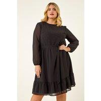 Roman Women's Curve Hotfix Tie Waist Dress in Black | Size: 22-24