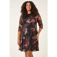 Roman Women's Curve Floral Print Lace Dress | Size: 22-24
