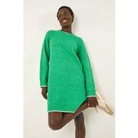Roman Women's High Neck Knitted Shift Dress in Green | Size: 18