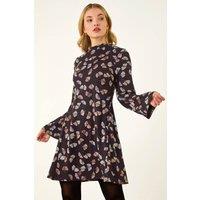 Dusk Women's Leaf Godet Hem Dress in Black | Size: 12