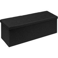 Dprodo Linen Storage Ottoman Folding Foot Rest Stool, 110cm x 38cm x 38cm in Black | Size: 110 cm x 38 cm x 38 cm