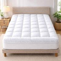Dragodirect Luxury Plush 4 Inch Mattress Topper Soft Comfort Layer in White | Size: Double