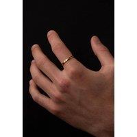 Outrage London Men's 18K Gold Personalised Initial Band Ring | Size: 8