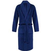 MyShoeStore Women's Luxury Egyptian Cotton Terry Towelling Bathrobe in Navy