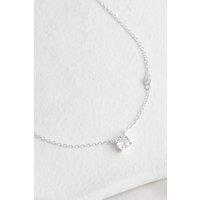 Mia Gioielli Women's S925 Sterling Silver Asymmetical Sparkly CZ Necklace | Size: 45 cm