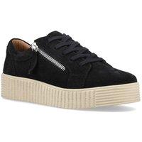 Hush Puppies Women's Tara Suede Trainer in Black | Size: 7