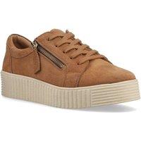 Hush Puppies Women's Tara Suede Trainer in Tan | Size: 4