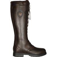 Moretta Women's Teramo Lace Leather Country Boots in Dark Brown | Size: 7