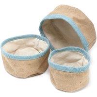 KDMD Set of 3 Natural Jute Baskets in Teal