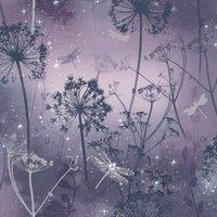 Arthouse Fantasia Damselfly Wallpaper in Purple