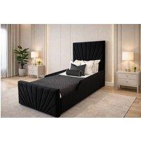 PARADISE BEDS LTD Single Upholstered Kids Bed Frame With Headboard in Black