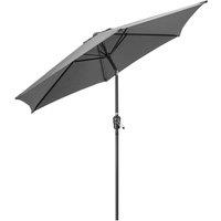 Christow 2.7m Tilting Garden Parasol Outdoor Umbrella Patio Sunshade With Crank in Grey