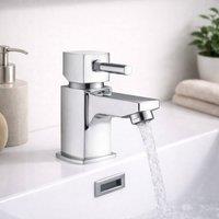 Bathroom Kingdom Forme Chrome Modern Round Basin Mixer Tap in Silver