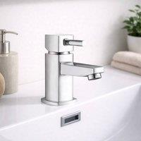 Bathroom Kingdom Forme Chrome Modern Basin Mixer Tap in Silver