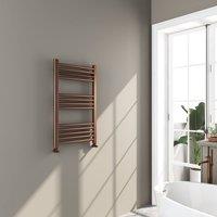 Bathroom Kingdom Omata Brushed Bronze Straight Heated Towel Rail 800x500mm in Brown