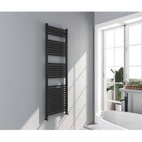 Bathroom Kingdom Omata Black Straight Heated Towel Rail 1600x500mm