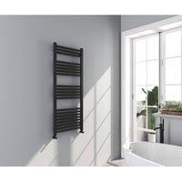Bathroom Kingdom Omata Black Straight Heated Towel Rail 1200x500mm