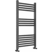 Bathroom Kingdom Omata Black Straight Heated Towel Rail 800x500mm