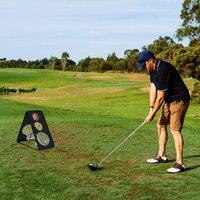 Costway Dual-Sided Golf Chipping Net Target Training System w/ 5 Target Holes in Black