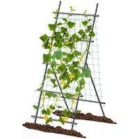 Costway 190 cm Tall Garden Trellis Vertical Plant Support Stand w/ Netting in Black