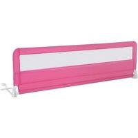 Gymax 180cm Folding Bed Rail Swing Down Bed Guard With Mesh Cloth & Straps in Pink