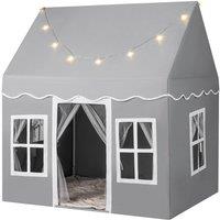 Gymax Play Tent Indoor Playhouse With Star Lights Windows For 3-10 Years Old in Grey