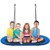 Gymax Oval Swing 150 cm x 80 cm Platform Tree Swing With Adjustable Heights in Blue