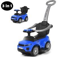 Gymax Ride On Push Car Sliding Stroller With Sounds Lights Under Seat Storage in Blue